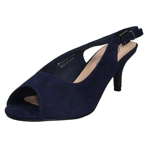 Spot On Ladies Spot On Peep Toe Buckle Sling Wide Fitting Sandals F12045
