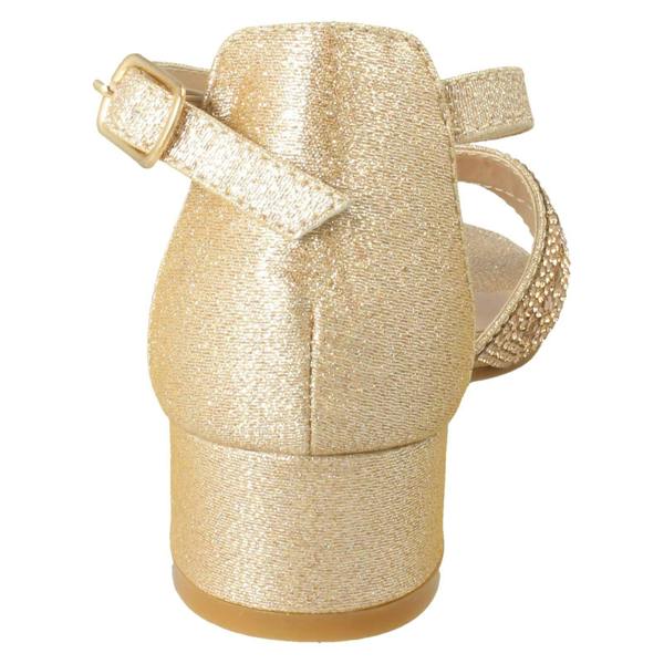 Spot On Girls Spot On Small Heeled Ankle Strap Glitter Sandals H1122