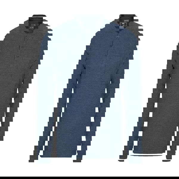 Mountain Warehouse Mens Selby Waffle Henley Long-Sleeved T-Shirt - Navy