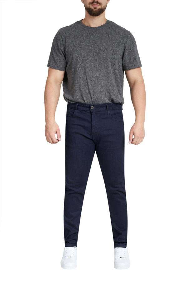 Smart Living Skinny Fit Denim Jeans Classic Cotton Casual Trousers - Indigo