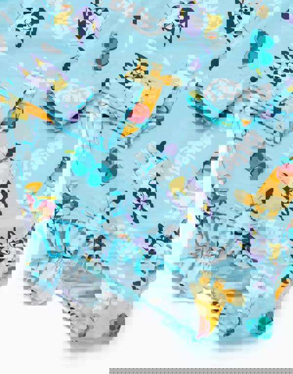 Bluey Girls Blue All Over Print 1 Piece Swimming Costume