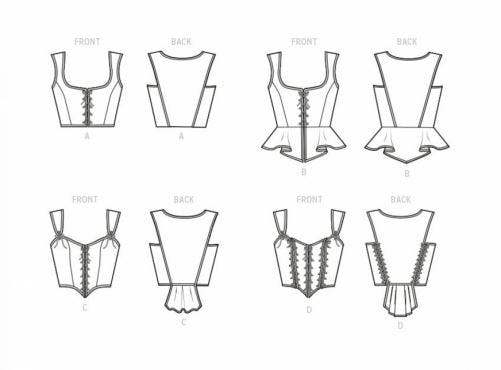 Simplicity Sewing Pattern 9592, Corsets for Women, AA (6-8-10-12) - Intermediate