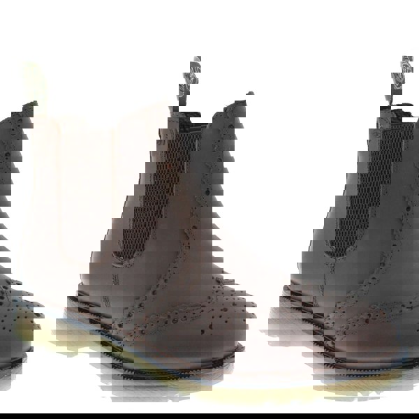 Frank James Warkton Leather Pull On Mens Brogue Chelsea Boots