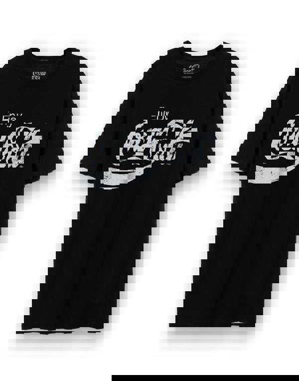 Coca Cola Unisex Black Distressed Logo Short Sleeved T-Shirt