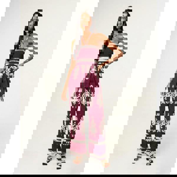 Blue Vanilla Halter Neck Shirred Waist Jumpsuit