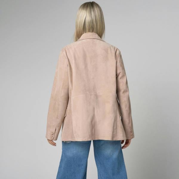 Barneys Originals Women's Real Suede Blazer in Beige