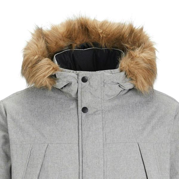 Jack & Jones Men's Padded Parka Jacket Grey Melange Hooded Coat
