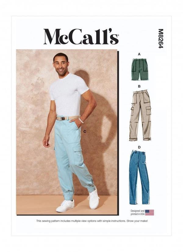 McCalls 8264 Paper Sewing Pattern – Men's Shorts & Trousers, Intermediate