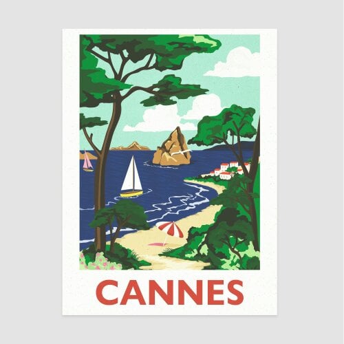 Joules Colourful Cannes 50 X 70 Wood Frame | Multicoloured