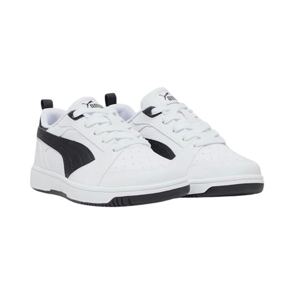 Puma Childrens/Kids Rebound High Top Trainers - White/Black/White - 