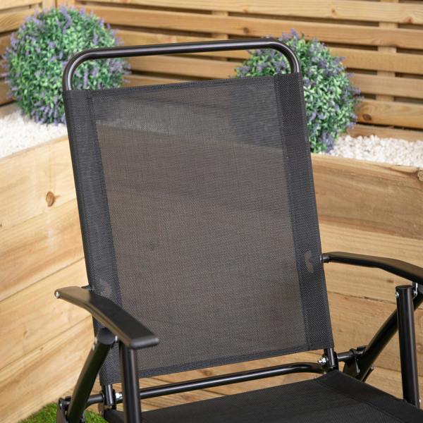 Samuel Alexander Multi-Position Folding Garden Patio Single Chair in Black