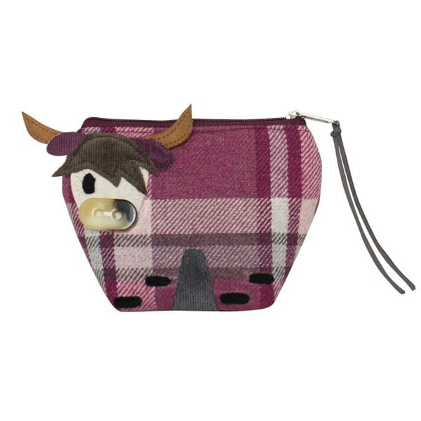 Earth Squared Highland Cow Button Nose Purse – Tartan Tweed