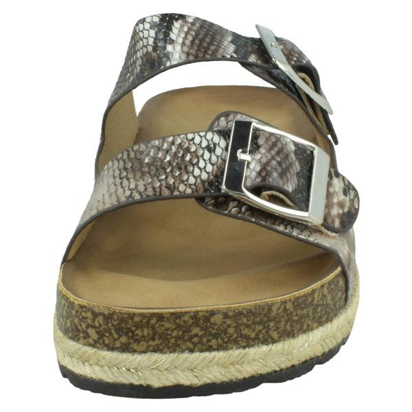 Spot On Ladies Spot On Snake Print Mules F10956