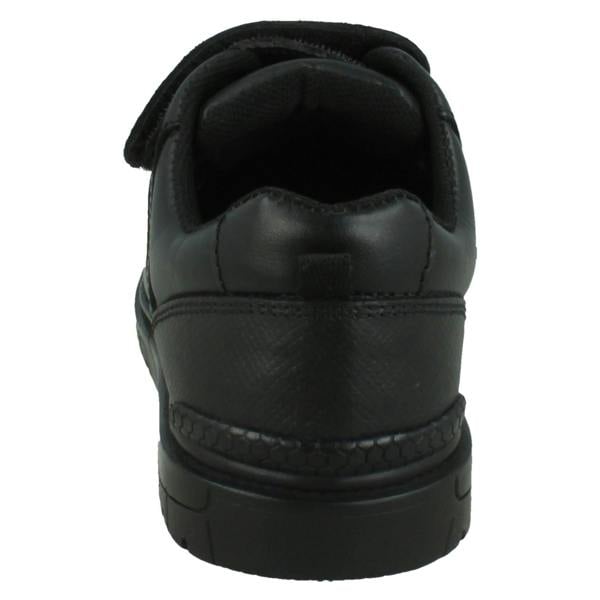 Spot On Boys Double Strap Black Leather School Shoes N1152