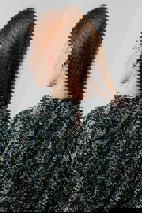 Lily & Me Bayberry Batwing Floral Print Top Green