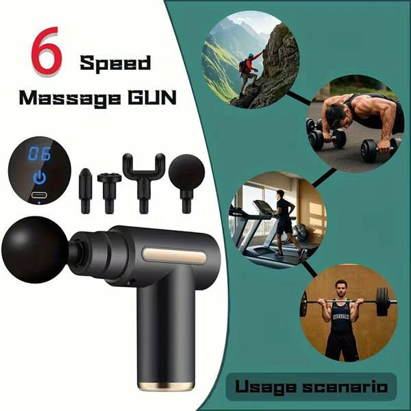 Dyzi Mini Massage Gun Deep Tissue Portable 6 Speeds Handheld Muscle Massager