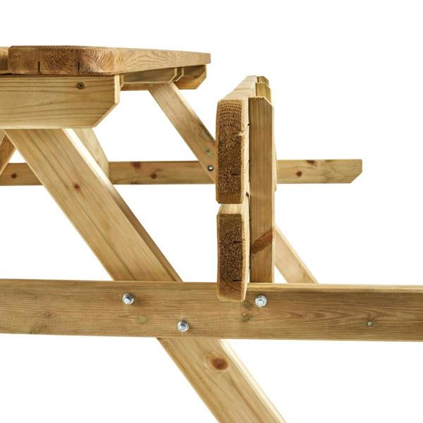 Cerland Romane Picnic Table 6ft 6 Person Wooden Dining Table Folding Benches