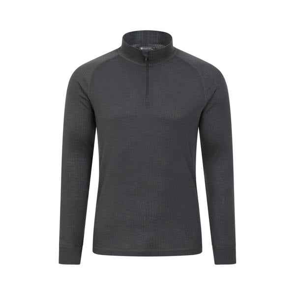 Mountain Warehouse Mens Talus Zip Neck Long-Sleeved Thermal Top - Charcoal