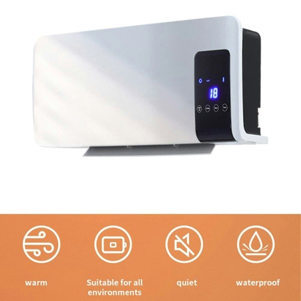 Wall Mounted White Electric Heater with Remote Control Space Heaters Living and Home