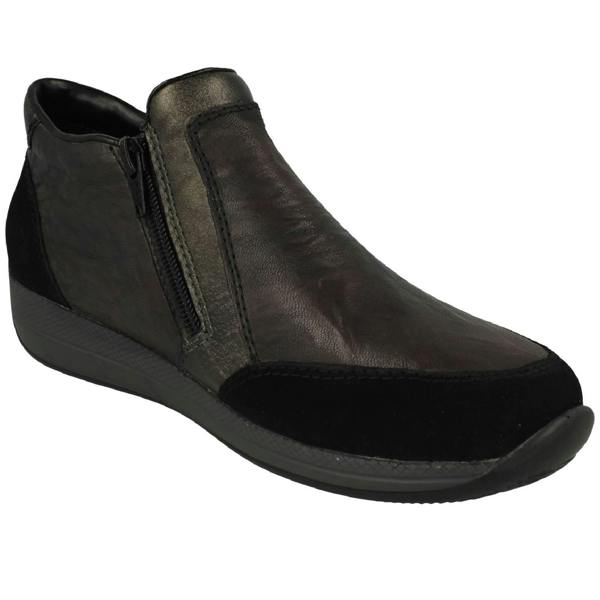 Rieker Ladies Rieker Fleece Lined Dual Zipped Ankle Boots N1152