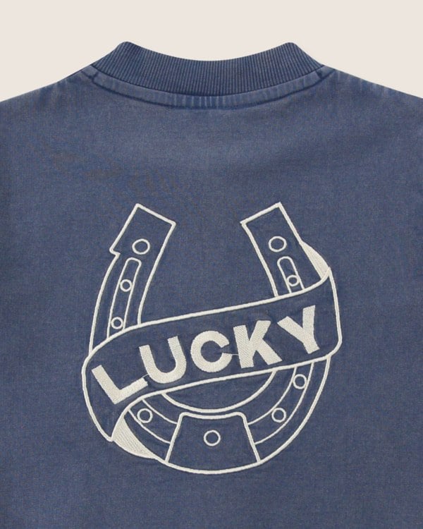 Blue Lucky Slogan Embroidered Jacket - image 4