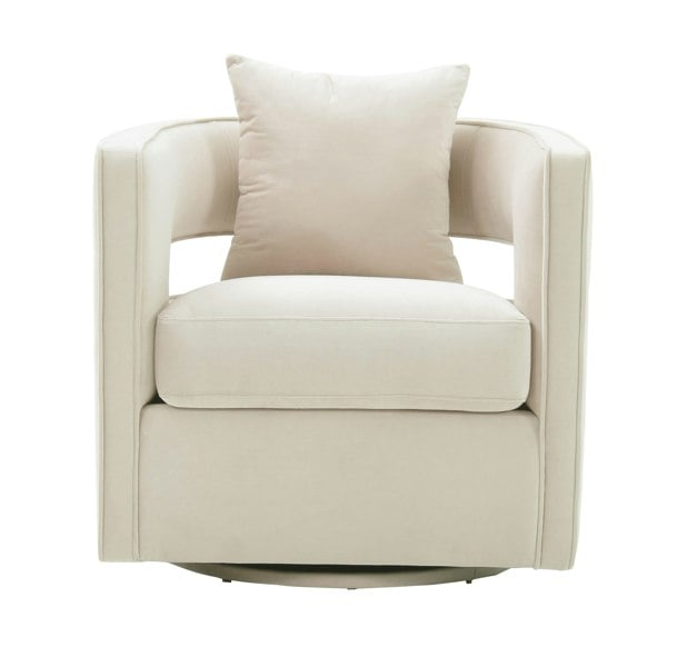 Furniture Edit Kennedy Cream Swivel Occasional Accent Chair