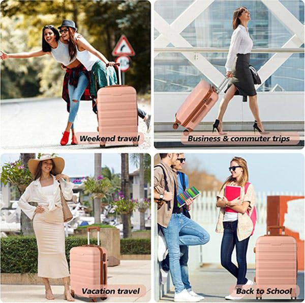 Leaper 20" ABS Carry-On Luggage with Removable Wheels & TSA Lock