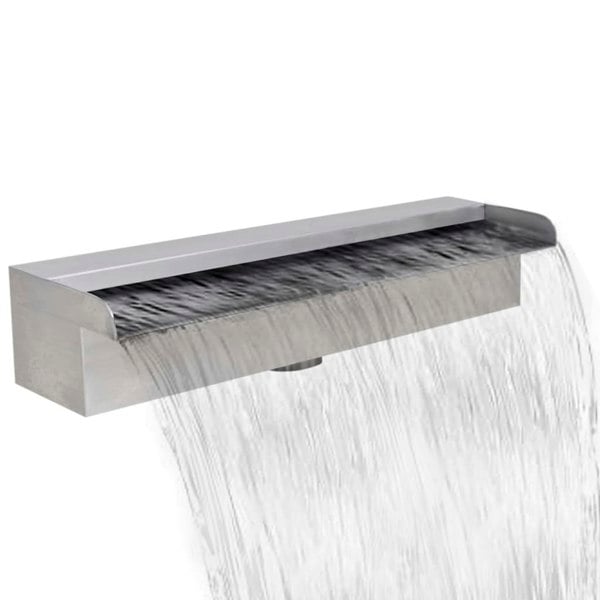 Berkfield Rectangular Waterfall Pool Fountain Stainless Steel 45 cm