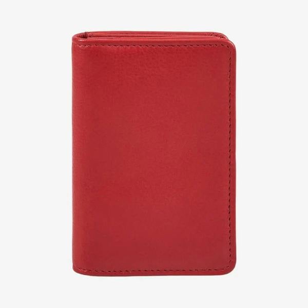 Miami real leather card holder with RFID protection in red