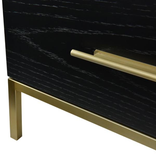 Tulip Tall Boy 4 Drawer Narrow Chest - Wenge (Black Stained Oak)