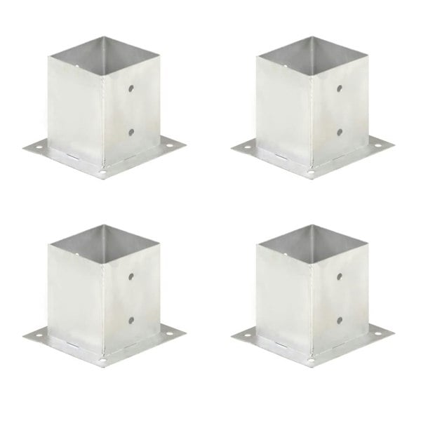 Berkfield Post Anchors 4 pcs Galvanised Metal 121 mm