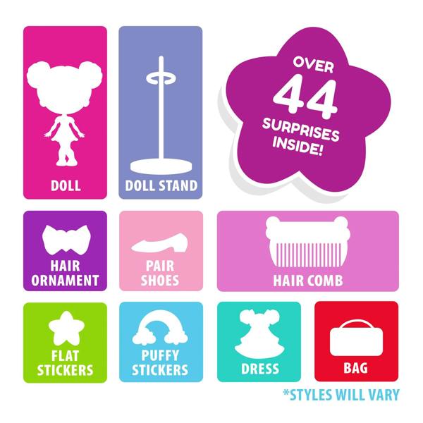 Decora Girlz 5" Fashion Doll – Blossom - with Stickers & Accessories