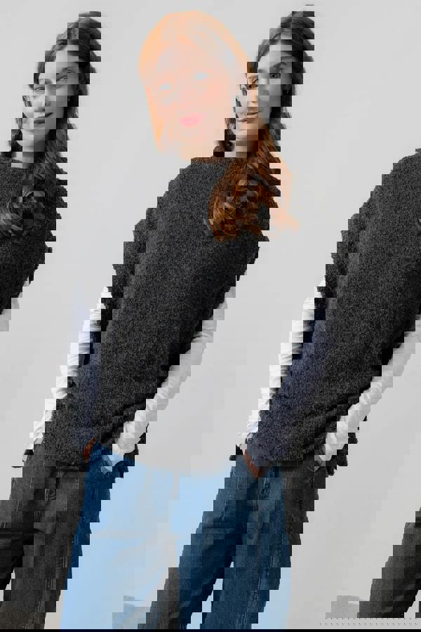 Lily & Me Tabitha Boucle Knit Tank Charcoal