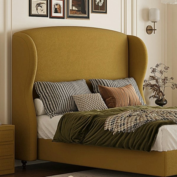 Amara Wingback Double Bed, King Size-Weilai Concept-Weilai Concept