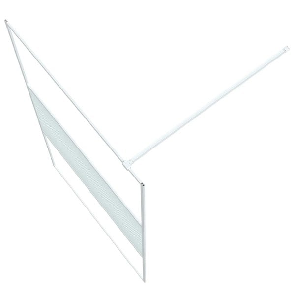 Berkfield Walk-in Shower Wall White 115x195 cm Clear ESG Glass