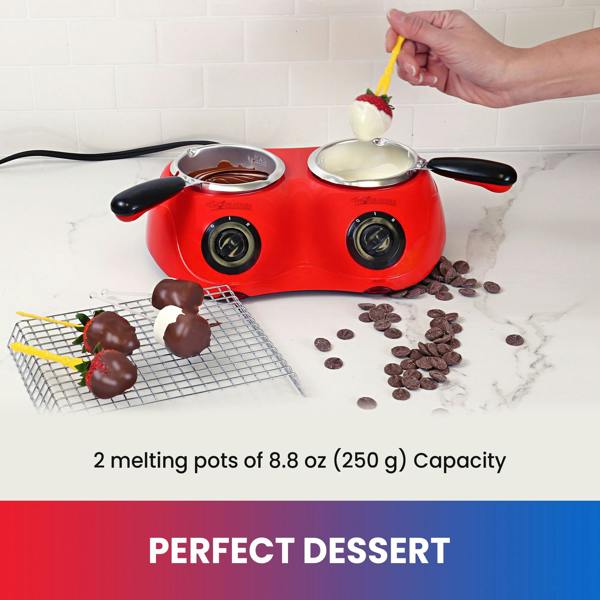 Total Chef Chocolate Melting Pot  500g Electric Fondue Set for Candy Making, Dipping & Desserts