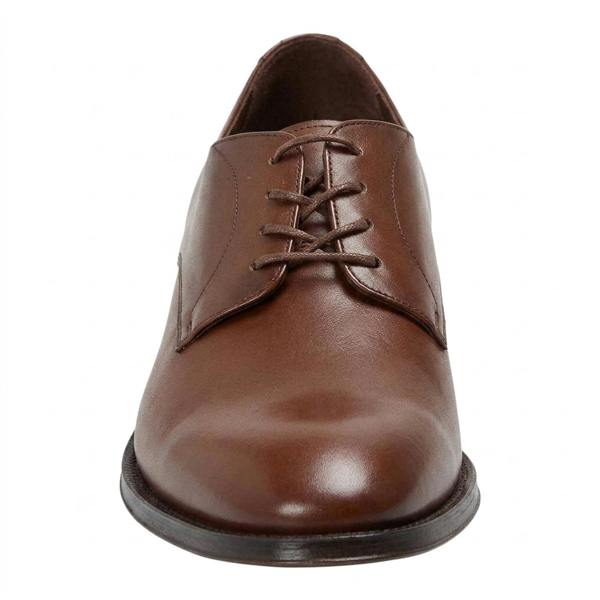 Boss Mens Derrek Derb Buplt Leather Derby Shoes - Medium Brown - 