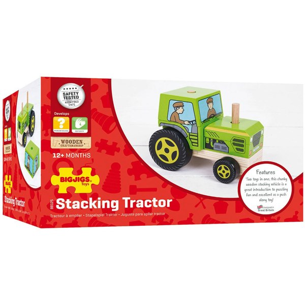 Bigjigs Toys Wooden Stacking Tractor Toy And Puzzle