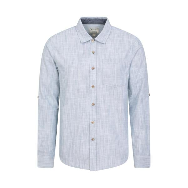 Mountain Warehouse Mens Coconut Textured Long-Sleeved Shirt - Denim - 