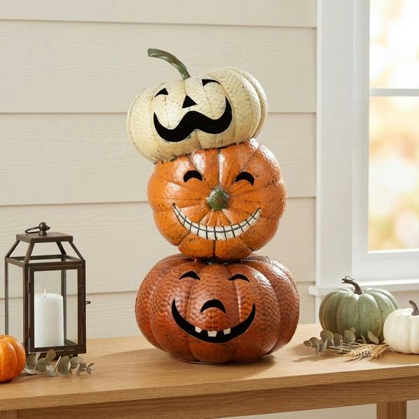 Garden Greatness Stacked Pumpkin Autumn Display Ornament