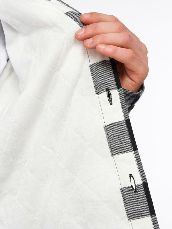 Crosshatch Demaro Check Lined Overshirt Black