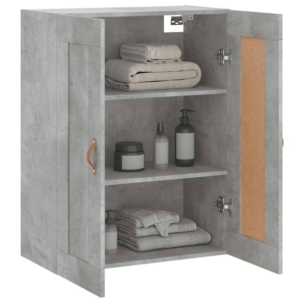 Berkfield Wall Mounted Cabinet Concrete Grey 69.5x34x90 cm Engineered Wood