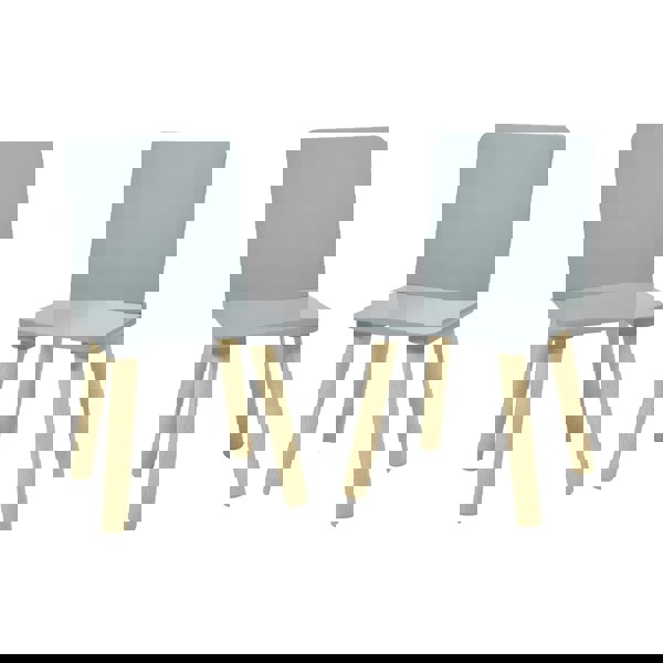 Liberty House Toys Kids Grey and Pinewood Table and Two Chairs Set