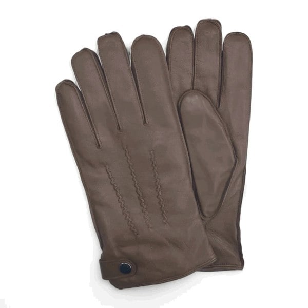 Infinity Leather Men’s Leather Wool Lined Snap Button Closure Winter Gloves