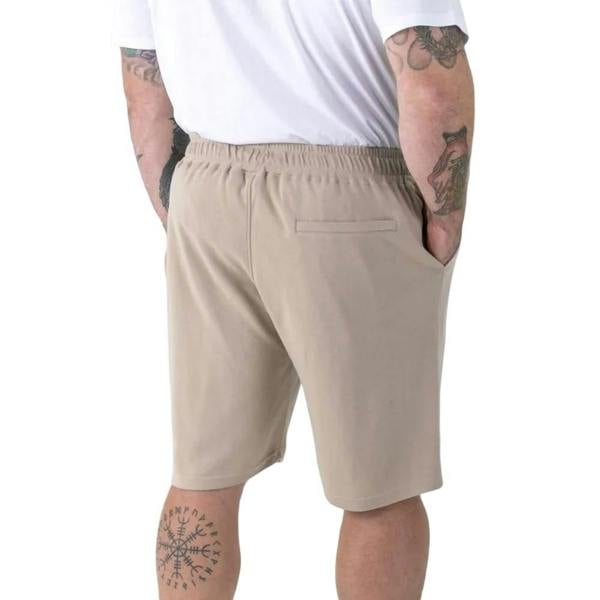 Duke Mens Mitchell 3 D555 Stretch Plain Elasticated Waist Kingsize Shorts - Stone - 
