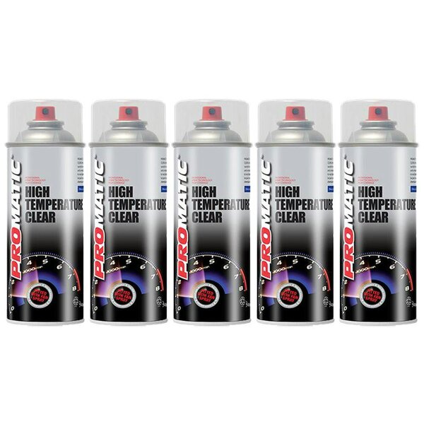Promatic 5X Promatic Clear High Temperature Spray Paint 400ml