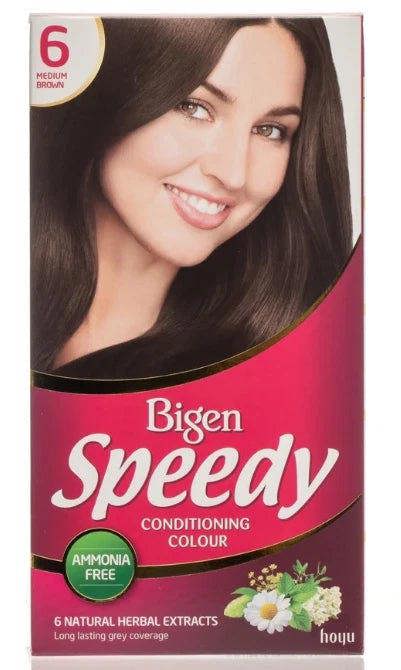 Bigen Speedy Conditioning Hair Colour NoAmmonia Natural Extract 6 Medium Brown
