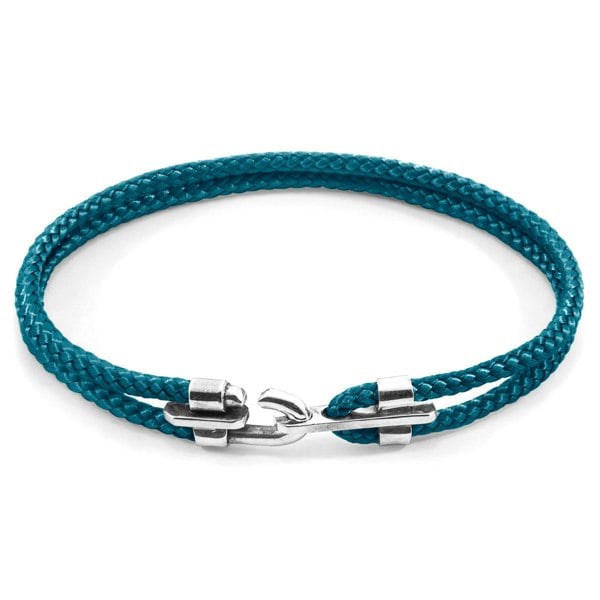 Anchor & Crew Ocean Blue Canterbury Silver and Rope Bracelet