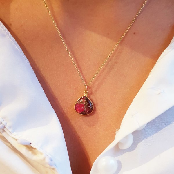 18ct Gold Vermeil Plated Garnet January Birthstone Necklace