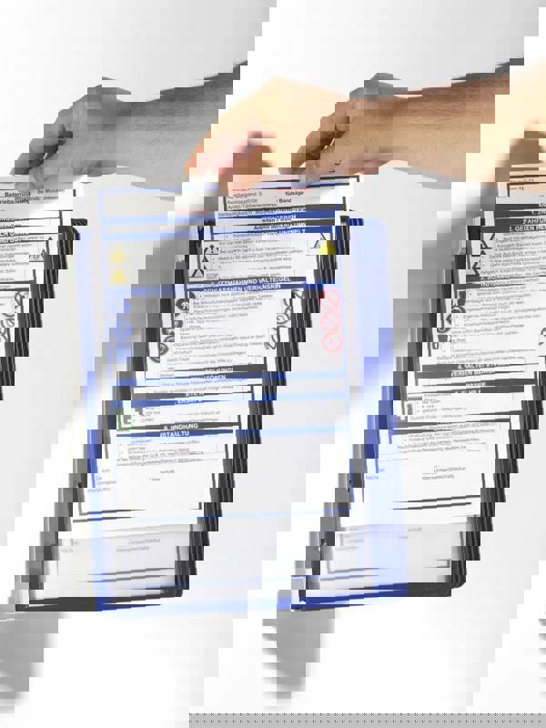 Durable VARIO WALL 5 Display Panel Desk Stand | 5 Panels | A4 Dark Blue